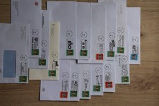 Enveloppes flammes timbres d'occasion  Menton