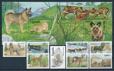 [110666] Uganda 1993 Mascotas perros husky galgo con 2 hojas de recuerdo Estampillada sin montar o nunca montada segunda mano  Embacar hacia Mexico