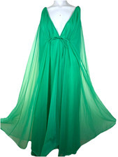 Vestido boudoir vintage Lucie Ann verde chiffon deusa varredura larga, usado comprar usado  Enviando para Brazil
