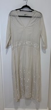 Vestido Magali Pascal Feminino Médio Branco Midi Bordado Cotten Blend Tamanho M, usado comprar usado  Enviando para Brazil