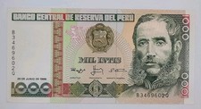 1988 - Banco Central De Reserva Del PERU - 1000 notas Intis peruanas P-136 comprar usado  Enviando para Brazil