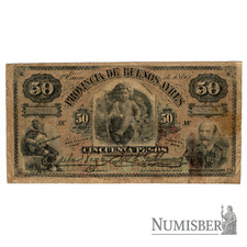 Argentina - 50 pesos Provincia de Buenos Aires - 1869 - BA137 - raro comprar usado Argentina - 50 pesos Provincia de Buenos Aires - 1869 - BA137 - raro comprar usado  Enviando para Brazil
