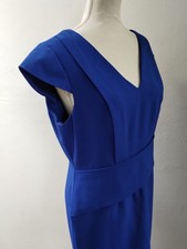Usado, Vestido Adrianna Papell tamanho 12 azul royal manga curta semi formal 38" comprimento curvilíneo comprar usado  Enviando para Brazil