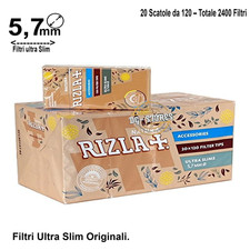 Filtri Rizla Ultra Slim 5,7mm Natura Pop Tips – Confezione 20 x120 Originali, używany na sprzedaż  Wysyłka do Poland
