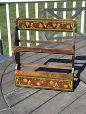 Rack de especiarias de madeira vintage 2 prateleiras 1 gaveta rack apenas 14,75x 12” fazenda rústica comprar usado  Enviando para Brazil