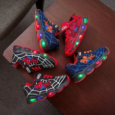Dziecięce Spiderman Podświetlane buty LED Migające Casual Sneakersy Książka Tydzień Prezenty UK na sprzedaż  PL