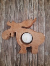 Teelichthalter elch holz gebraucht kaufen  Hildesheim