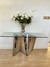 Glass top console for sale  EGHAM