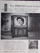 TV Philco 1955 com sistema de som realismo acústico anúncio original comprar usado  Enviando para Brazil