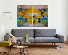 Kunstwerk diptychon abstrakt gebraucht kaufen  Castrop-Rauxel