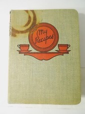 Vintage 1950's Recipe Notebook- Typed & Clipped Recipes-Estate Find comprar usado  Enviando para Brazil