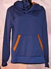 SUÉTER COM CAPUZ PEQUENO GOLA BOTÃO FILEIRA DUPLA MARROM AZUL CORDÃO top, usado comprar usado  Enviando para Brazil