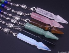 Pingente de chakra Reiki pontiagudo cristal cura pêndulo lança pedras preciosas naturais, usado comprar usado  Enviando para Brazil