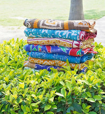 Lote por atacado de roupa de cama capa de cama indiana kantha colcha ponto à mão cobertor boho comprar usado  Enviando para Brazil