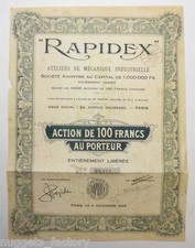 Action ancienne rapidex d'occasion  France