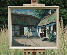 Frederik Ellgaard (1896) - Krajobraz wiejski, obraz olejny na płótnie, na sprzedaż  PL