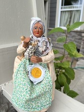 Antiga estatueta de arte popular francesa da Provença argila boneca santões mulher cadeira de balanço comprar usado  Enviando para Brazil