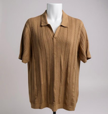 Camisa polo Abercrombie & Fitch M alta camelo marrom texturizada malha manga curta comprar usado  Enviando para Brazil