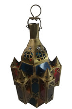 Luminária de teto de vidro multicolorida marroquina genuína 38cm vintage original comprar usado  Enviando para Brazil