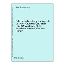 Fahrtunterbrechung august sowj gebraucht kaufen  Bad Vilbel