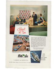 Vintage Delta Line 1961 Impressão de Revista Publicitário Cruzeiro Argentina Brasil Resort No Mar comprar usado  Enviando para Brazil