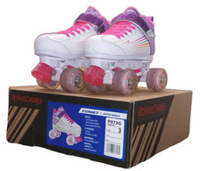 PACER COMET Roller Skate Kids 3 Light Up Wheels Branco e Roxo Excelente Estado comprar usado  Enviando para Brazil