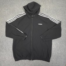 Jaqueta Adidas masculina GRANDE preta corta-vento trevo manga longa tamanho XL comprar usado  Enviando para Brazil