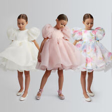 Vestido de tule princesa festa formal fantasia infantil meninas manga folhada flor, usado comprar usado  Enviando para Brazil