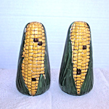 Agitadores de sal e pimenta cerâmica orelha de milho vintage 4 1/4" e ano desconhecido, usado comprar usado  Enviando para Brazil