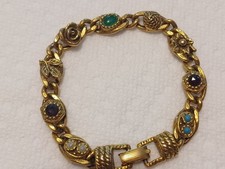 Linda pulseira de pedra multicolorida vintage assinada Goldette comprar usado  Enviando para Brazil