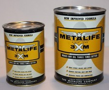 Usado, METALIFE 3XM Nova Fórmula Melhorada PUBLICIDADE 1 Quarto LATA DE ÓLEO e BANCO - Vazio comprar usado  Enviando para Brazil