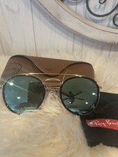 Usado, Óculos de sol Ray-Ban RB3647 redondo ponte dupla armação dourada verde lente espelhada comprar usado  Enviando para Brazil