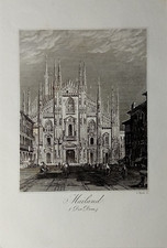 Milano duomo incisione usato  Latina