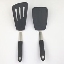 Espátula de silicone para cozinha, conjunto de 2 peças preto, prata resistente ao calor (leia) comprar usado  Enviando para Brazil