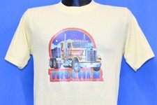 Usado, Camiseta vintage anos 70 TRUCKER BIG RIG TRACTOR TRAILER GLITTER FERRO NA TISA PEQUENA P comprar usado  Enviando para Brazil