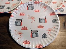 Conjunto de 7 pratos de sobremesa de salada de rádio vintage flamingo melamina Kensie Home comprar usado  Enviando para Brazil
