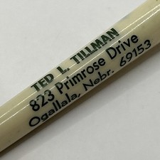 Caneta esferográfica vintage TED L. TILLMAN 823 Primrose Ogallala NE Nebraska Pioneer Brand comprar usado  Enviando para Brazil