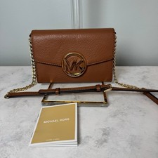 Bolsa tiracolo feminina Michael Kors Hudson na bagagem marrom dourada comprar usado  Enviando para Brazil