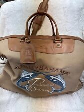 Bolsa de viagem TOMMY BAHAMA Weekender marrom lona alça de ombro destacável, usado comprar usado  Enviando para Brazil