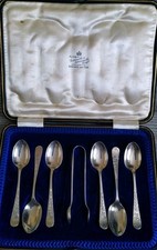 Silver teaspoons set for sale  NORWICH