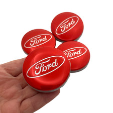 Tapacubos centrales de rueda de 2-1/8" plateados sobre rojo emblema de llanta para Ford 54 mm 4 piezas segunda mano  Embacar hacia Mexico