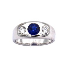 Saphir Diamant Bandring – Alliance Ring mit 0,5 ct Brillanten in 750 Weißgold comprar usado  Enviando para Brazil