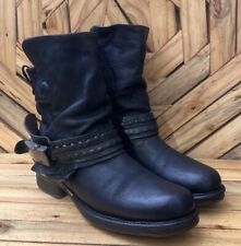 Botas pretas AS 98 Airstep italianas com zíper boho motociclista desgastadas tamanho UE 39/EUA 8.5-9, usado comprar usado  Enviando para Brazil