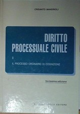 Mandrioli diritto processuale usato  Italia