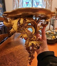 Usado, Prateleira de parede vintage dourada madeira florentina ornamentada rococó 10"h x9"w ITÁLIA comprar usado  Enviando para Brazil