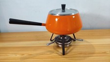 Vintage orange fondue for sale  GODALMING
