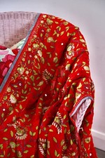 Handmade red throw for sale  LEICESTER