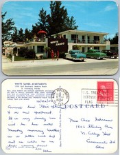 Cartão postal de carros Madeira Beach Florida White Sands Apartments comprar usado  Enviando para Brazil