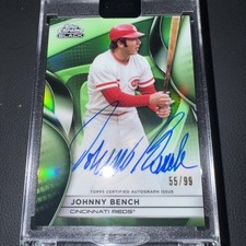 2025 Topps Chrome Preto - Johnny Bench HOF #CBA-JB Auto Refrator Verde /99 Vermelhos comprar usado  Enviando para Brazil