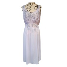 Vestido de noite estrela de cinema vintage tamanho 42 M/L lavanda lingerie chemise renda frente média, usado comprar usado  Enviando para Brazil